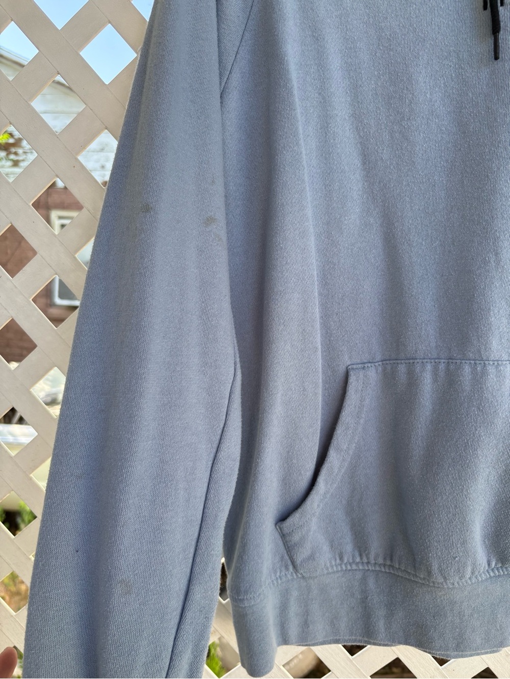 Light Blue Cat Hoodie - Cute Cat Embroidered Sleeve - Picture 4 of 5